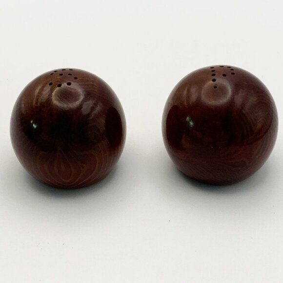 Round Globe Wood Ball Salt & Pepper Shaker - Picture 5 of 5